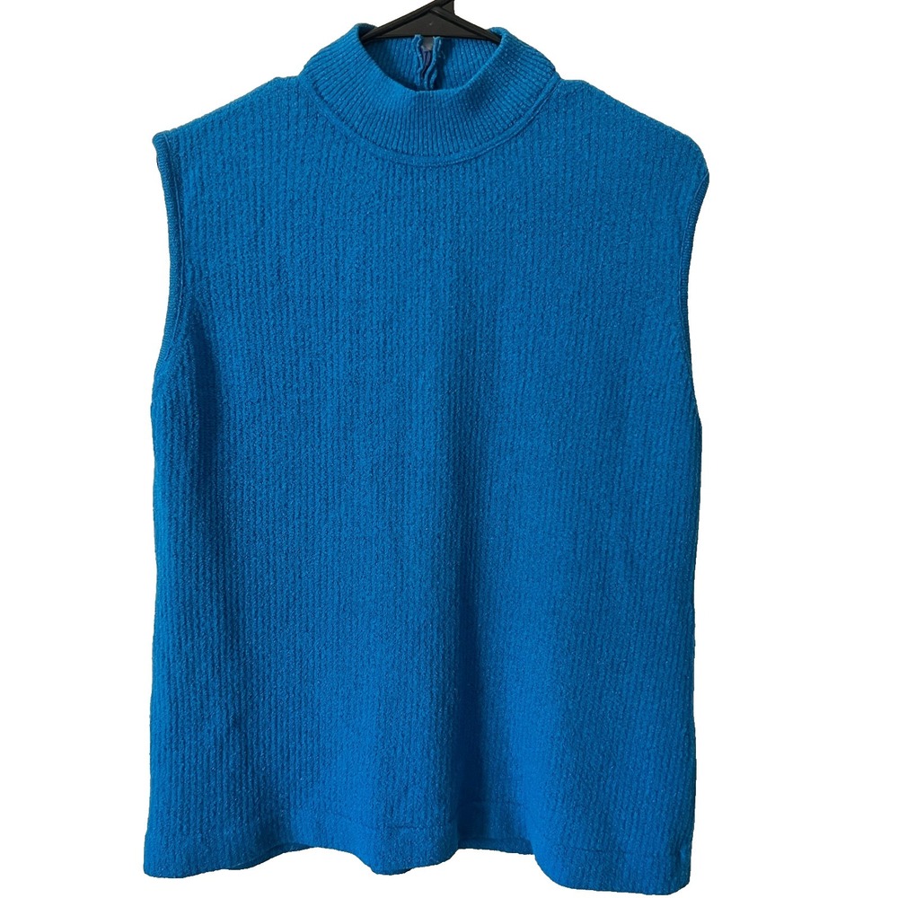 Vintage Catalina Sportswear USA Sleeveless Sweater Mock Neck Bright Blue Size 40